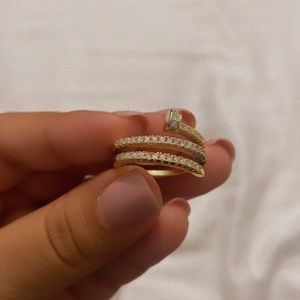 LUX BOUTIQUE 18k Plating and topaz RING OS